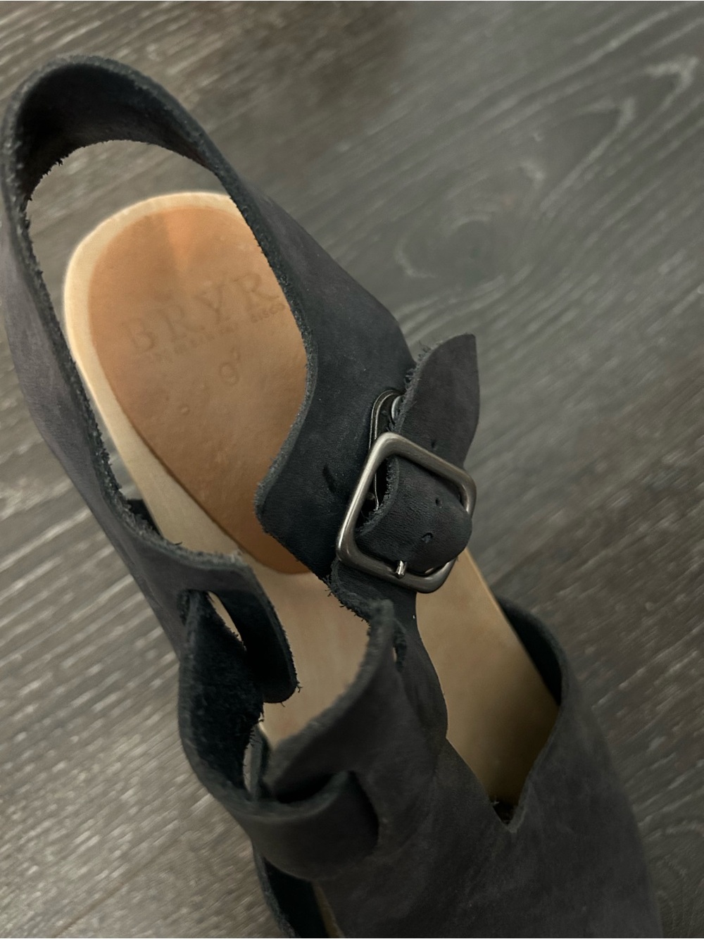 Women’s Navy T-Strap Mary Jane Clog Heels - Picture 6 of 6